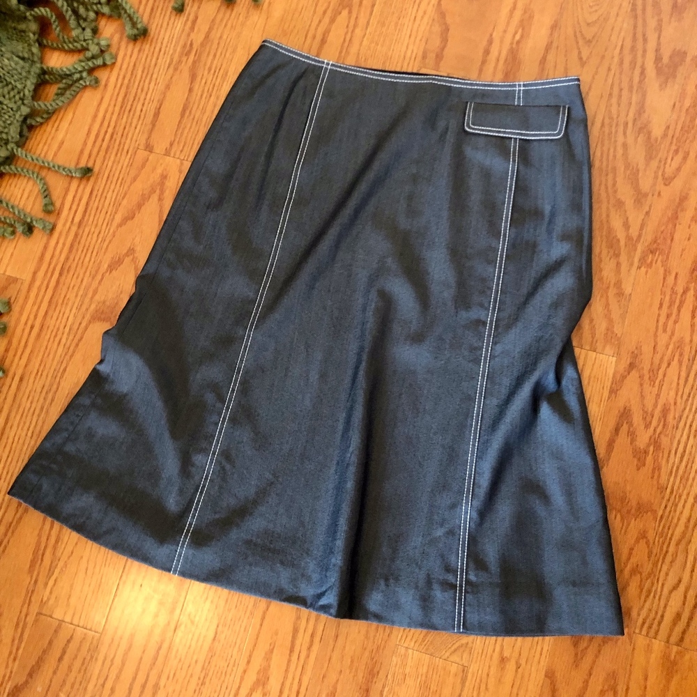Worth New York A-line Skirt w/Topstitch Detail